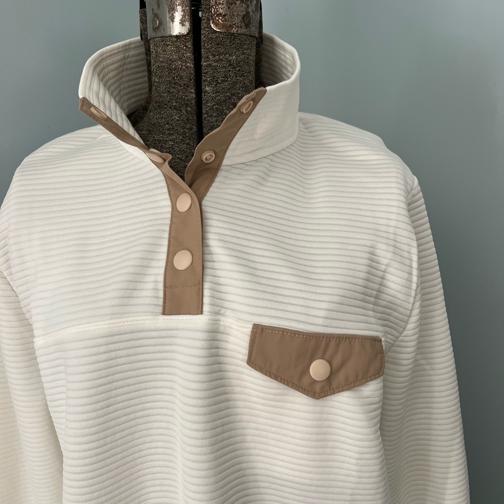 J.Crew White Ribbed Pullover - Picture 2 of 8